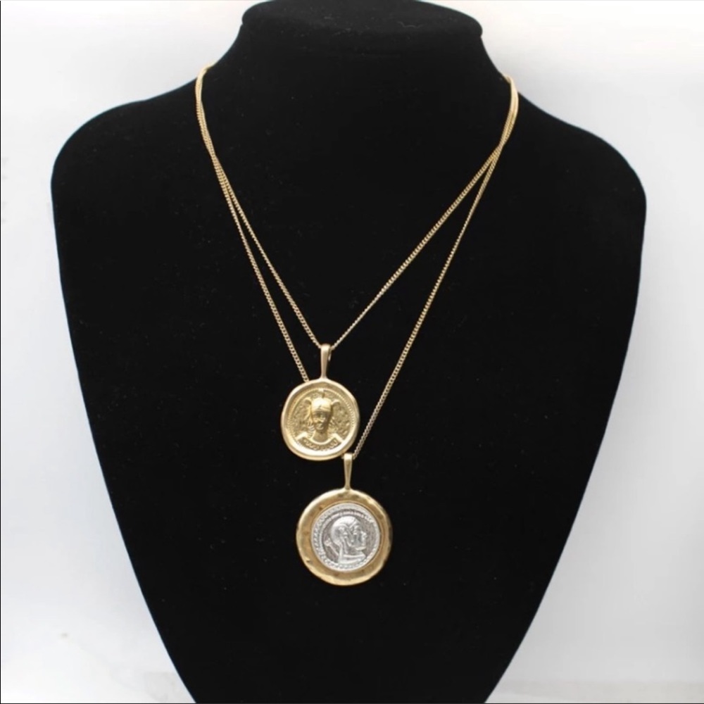 New vintage gold / silver coins necklace - Picture 2 of 4